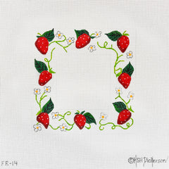 Kate Dickerson Needlepoint Collections Strawberries Picture Frame Needlepoint Canvas