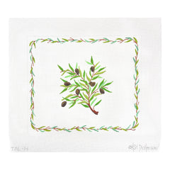 Kate Dickerson Needlepoint Collections Tallis Bag Olive Branch with Olive Border Needlepoint Canvas