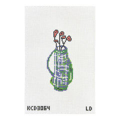 KCN Designers Lemon Daisy Blue Plaid Golf Club Ornament Needlepoint Canvas