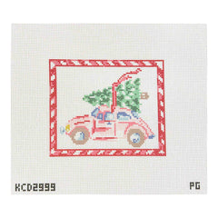 KCN Designers Pearly Gates Car with Tree Needlepoint Canvas