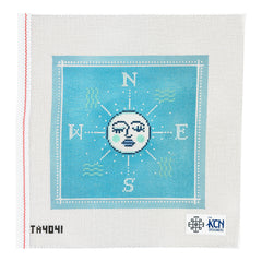 KCN Designers Thorn Alexander Blue and Turquoise Moon Compass Needlepoint Canvas