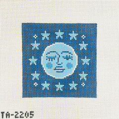 KCN Designers Thorn Alexander Moon Navy Square Needlepoint Canvas