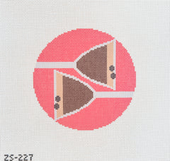 KCN Designers Ziggy Stitches Espresso Martini Round Needlepoint Canvas