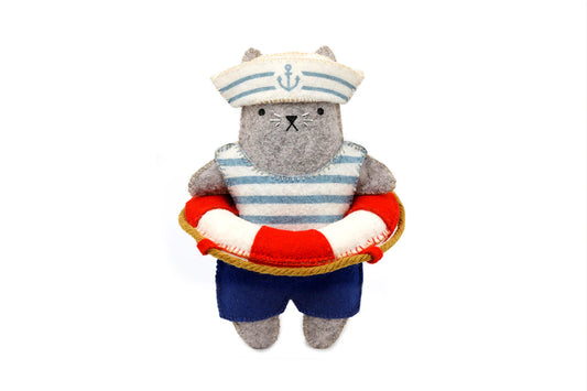 Kiriki Press Sailor Cat Felt Doll Embroidery Craft Kit