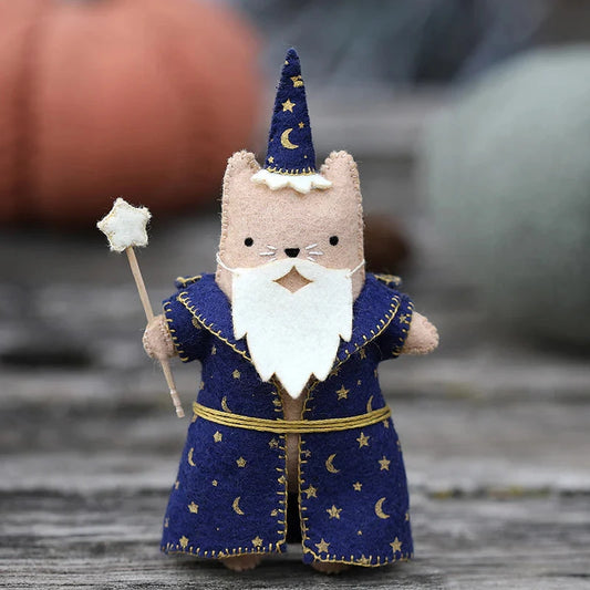 Kiriki Press Wizard Cat Felt Doll Embroidery Craft Kit