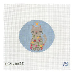 Lake Shore Needlepoint Festive Feline Needlepoint Canvas