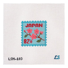 Lake Shore Needlepoint Japan Postage Travel Stamp Needlepoint Canvas