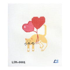 Lake Shore Needlepoint Love is in the Air Kitty Needlepoint Canvas
