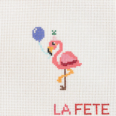 La Fete Needlepoint Party Animals Flamingo Needlepoint Canvas