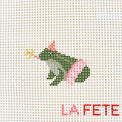 La Fete Needlepoint Party Animals Frog Needlepoint Canvas