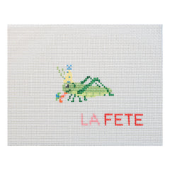 La Fete Needlepoint Party Animals Grasshopper Needlepoint Canvas