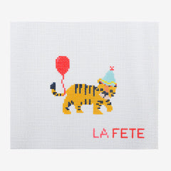 La Fete Needlepoint Party Animals Tiger Needlepoint Canvas