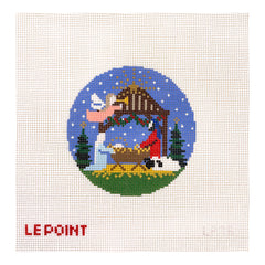 Le Point Studio Nativity Round Needlepoint Canvas