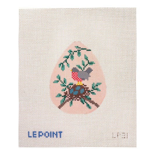 Le Point Studio Robin's Nest Egg Needlepoint Canvas