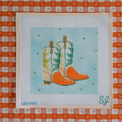 Le Point Studio Samantha Johnson Western Boots Needlepoint Canvas