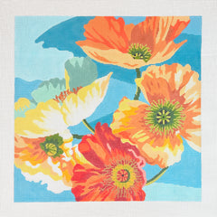 Lee's Needle Arts Poppy On Blue Needlepoint Canvas