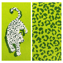 Needlepoint To Go Leopard Eyeglass Case - Green Needlepoint Canvas