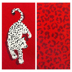 Needlepoint To Go Leopard Eyeglass Case - Red Needlepoint Canvas