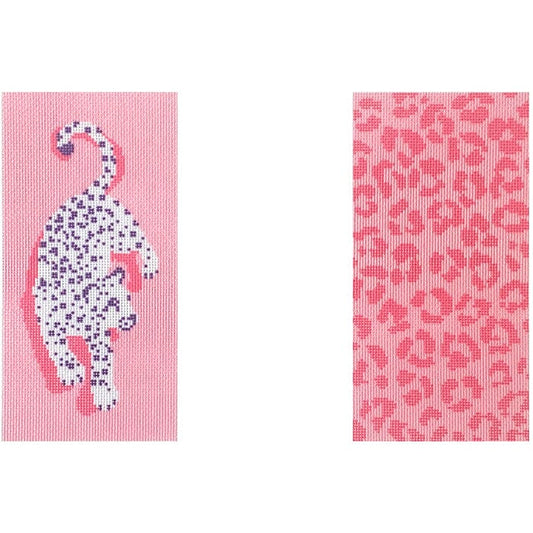 Needlepoint To Go Leopard Eyeglass Case - Pink Needlepoint Canvas