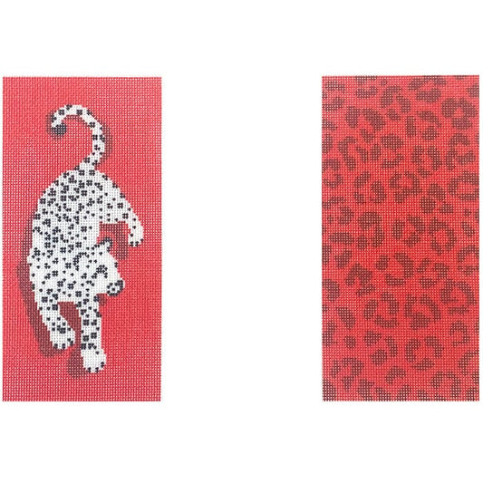 Needlepoint To Go Leopard Eyeglass Case - Red Needlepoint Canvas