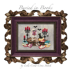 Lola Crow Buried in Books Cross Stitch Pattern
