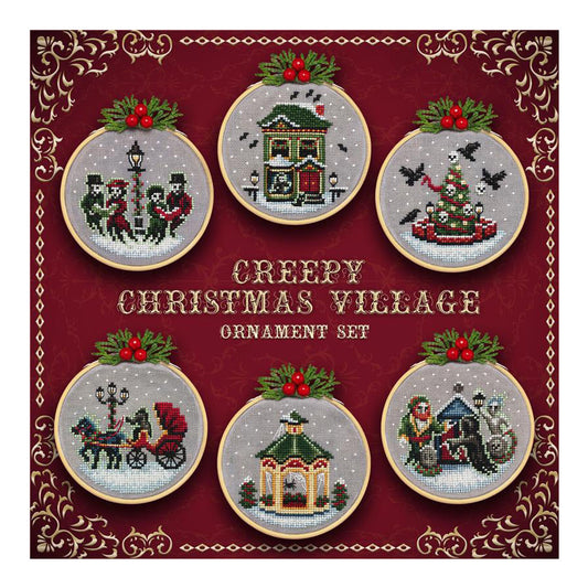 Lola Crow Creepy Christmas Village Cross Stitch Pattern