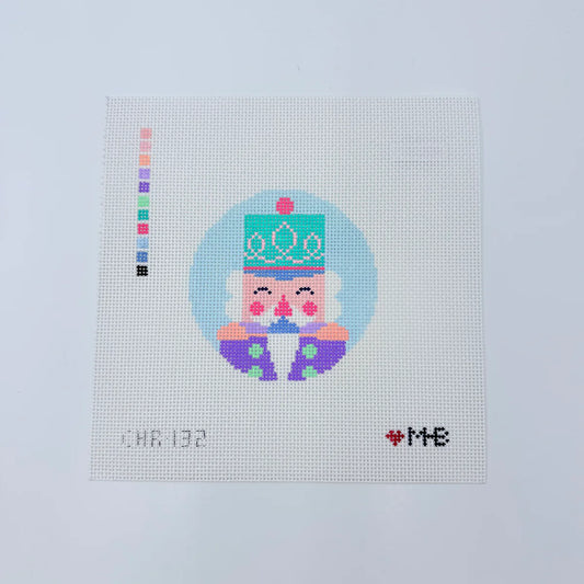 Love MHB Studio Nutcracker Grey Round Needlepoint Canvas
