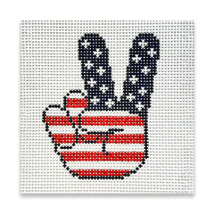 Love MHB Studio Peace Sign Flag Needlepoint Canvas