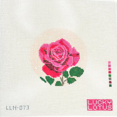Lucky Lotus Flowers of America New York Rose Needlepoint Canvas