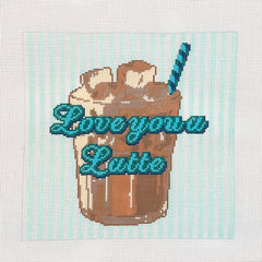 Lucky Lotus Needlepoint Love You A Latte Needlepoint Canvas