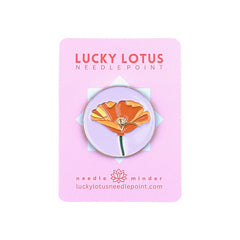 Lucky Lotus Needlepoint California Poppy Needle Minder
