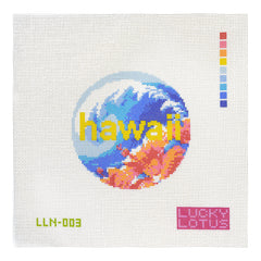 Lucky Lotus Needlepoint Hawaii Travel Round Needlepoint Canvas