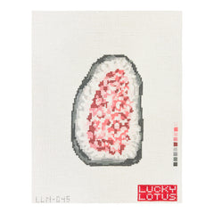 Lucky Lotus Needlepoint Rose Quartz Geode Needlepoint Canvas