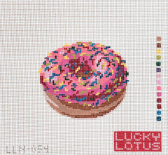 Lucky Lotus Needlepoint Sprinkle Donut Needlepoint Canvas