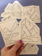 M Creative J Mountains Peel Stick and Stitch Embroidery Patterns