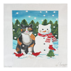 Maggie Co Elizabeth Brownd Snow Cat Needlepoint Canvas