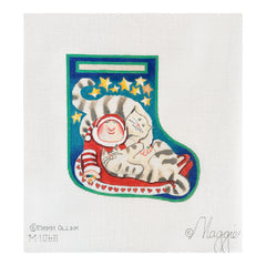 Maggie Co Erika Oller Christmas Pooch Cats Mini Stocking Needlepoint Canvas