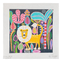 Maggie Co Gill Bond Large Surprised Lion Needlepoint Canvas