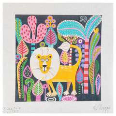 Maggie Co Gill Bond Surprised Lion Needlepoint Canvas