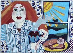 Maggie Co Jerry Fenter Morning Coffee Needlepoint Canvas