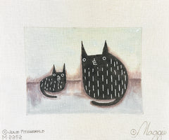 Maggie Co Julie FitzGerald Black Cats Needlepoint Canvas
