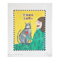 Maggie Co Kathleen Taylor Studio True Love Needlepoint Canvas - Cat