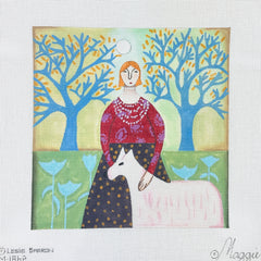 Maggie Co Leslie Barron Linda's Pearls Needlepoint Canvas