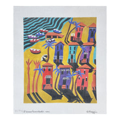 Maggie Co Paula Neumann Houses on Stilts Needlepoint Canvas