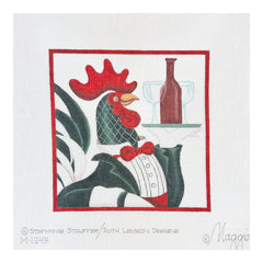 Maggie Co Stephanie Stougger Ruth Levison Designs Rooster Waiter Wine Tray Needlepoint Canvas
