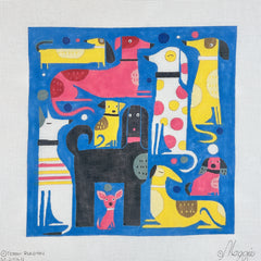 Maggie Co Terry Runyan Dog Park Needlepoint Canvas