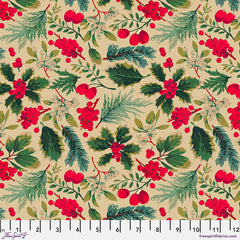 Martha Negley Holiday Mix Cotton Fabric - Cream