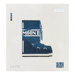 Maura Nolan Designs Moon Boot in Blue Needlepoint Canvas