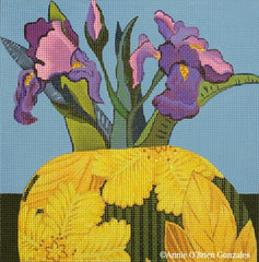 Melissa Shirley Designs Annie O'Brien Gonzales Iris Vase Needlepoint Canvas