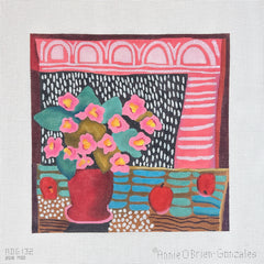 Melissa Shirley Designs Annie O'Brien Gonzales Pink Violets Needlepoint Canvas